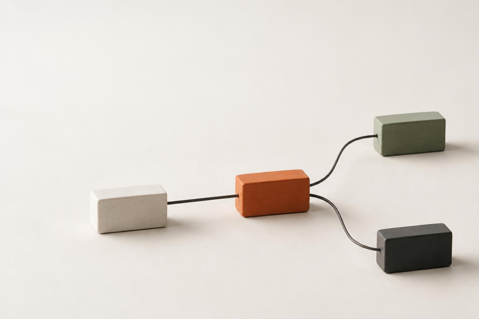 An orange central block connected to independent tool blocks